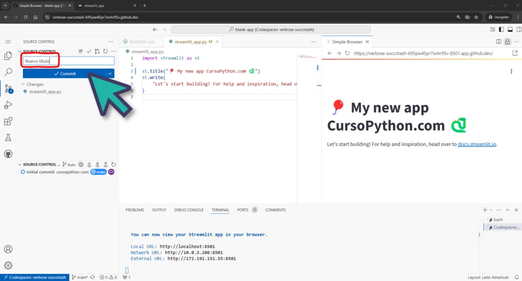 Mi Primera Aplicación con Streamlit Usando GitHub Codespaces ...