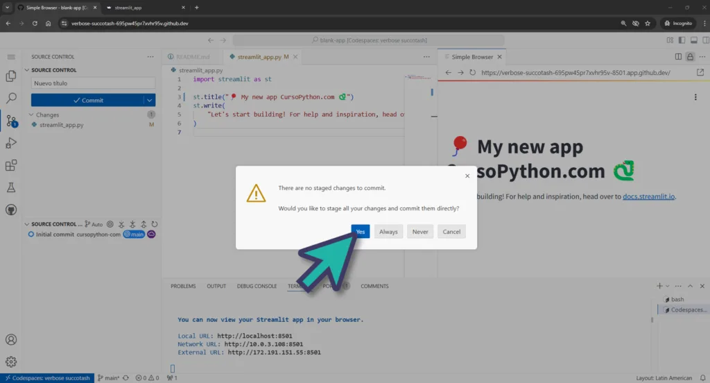 Mi Primera Aplicación con Streamlit Usando GitHub Codespaces ...